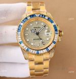 Swiss Quality Rolex GMT Master 2 Rainbow Bezel Yellow Gold Watch - Any Watch Replica